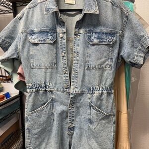 Free People Denim Jumpsuit